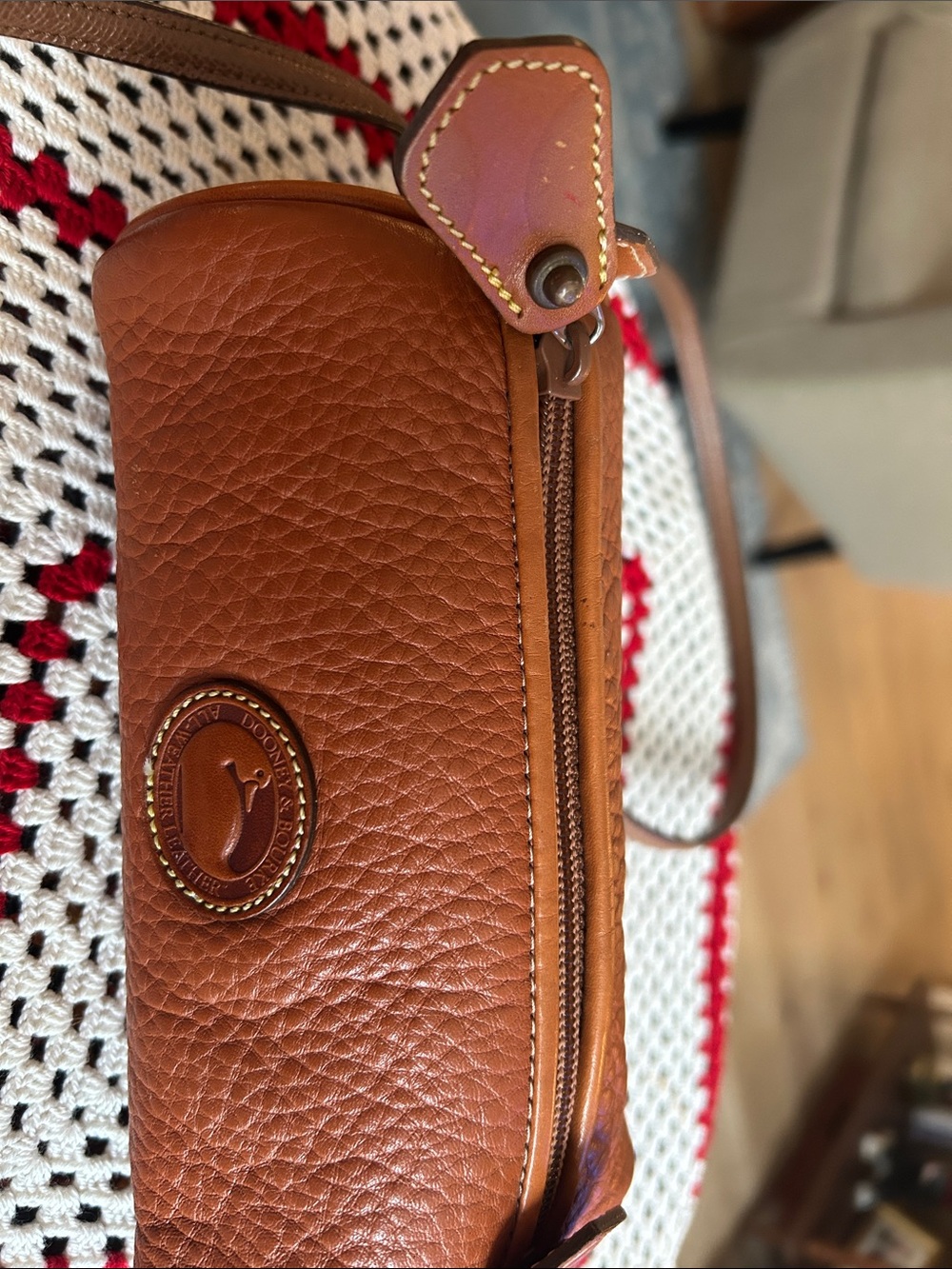 Dooney & Bourke Saddle Brown Pebble Leather Crossbody - Picture 4 of 8